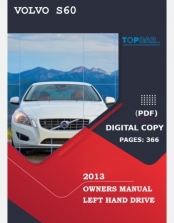 2013 VOLVO S60 OWNERS MANUAL